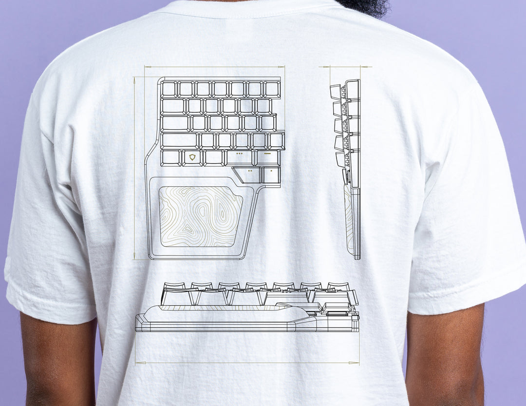 Dygma Raise blueprint t-shirt in white