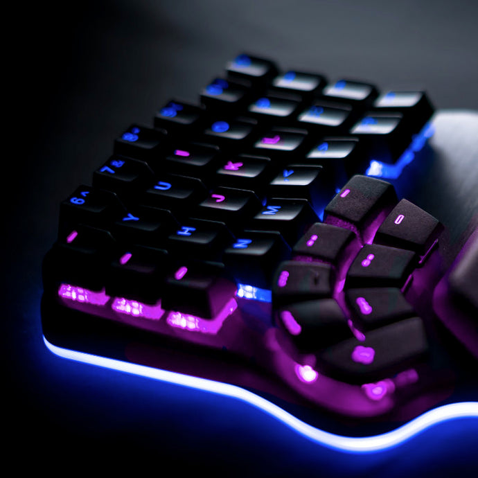 Dygma Defy - RGBW Keys and underglow Close-up